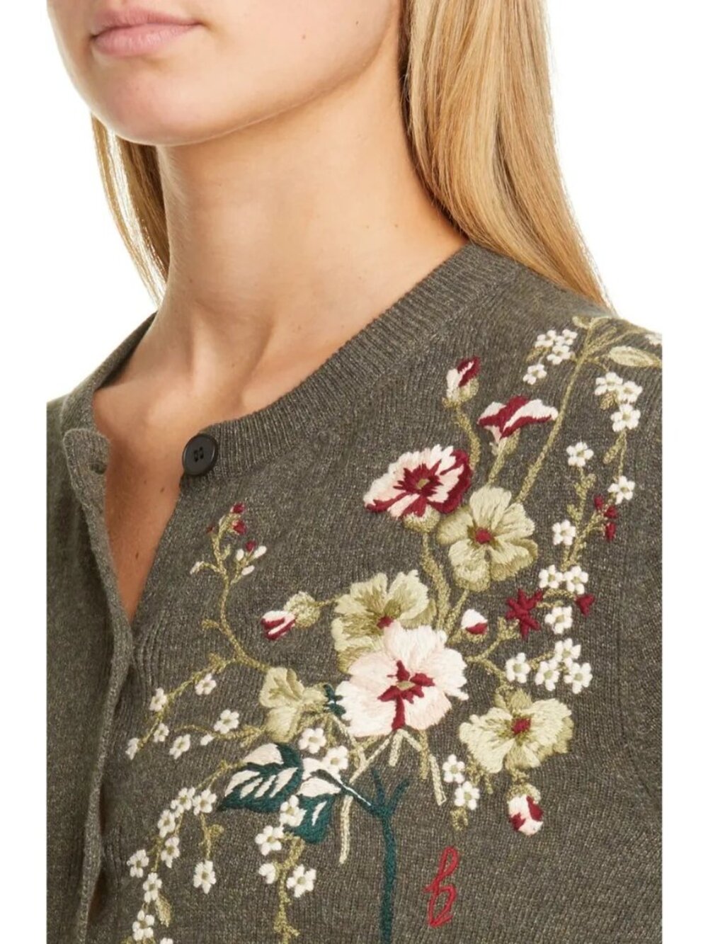 NWT $1330 Cashmere Blend Brock Collection Wool Belted Sweater Cardgan Olive Size - Picture 2 of 6